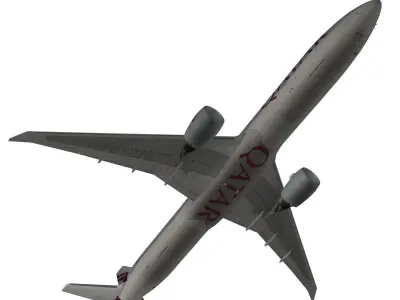 Boeing 777-300ER Qatar Airways 3D model
