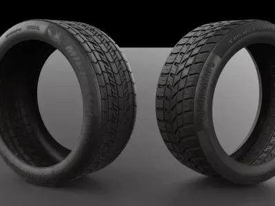 Tyre Model and 4K Texture Low-poly 3D model