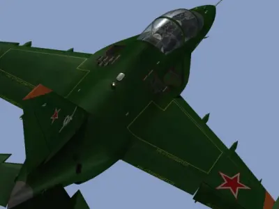Yakovlev Yak-130 trainer military jet Low-poly 3D model