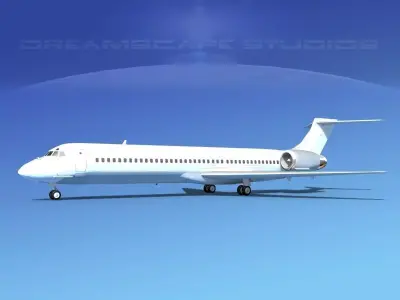 McDonnell Douglas MD-87 Unmarked 1 3D model