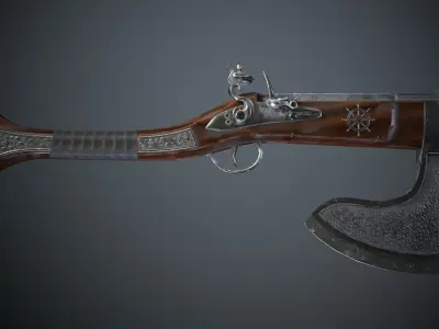 Collection of classic guns Low-poly 3D model