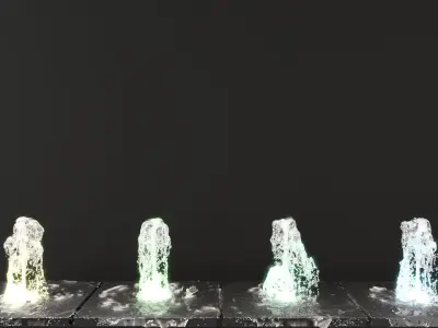 Houdini file Dynamic Fountain LOOP Animation Pack 3D model