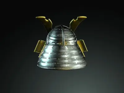 Japan Samurai Helmet  Low-poly 3D model