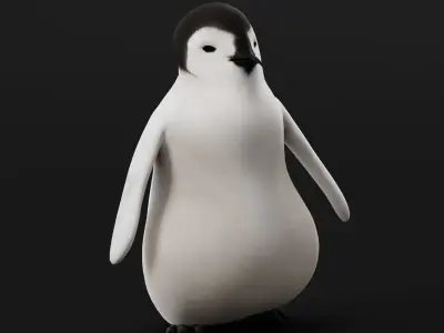 Emperor Penguin Chick Low-poly 3D model