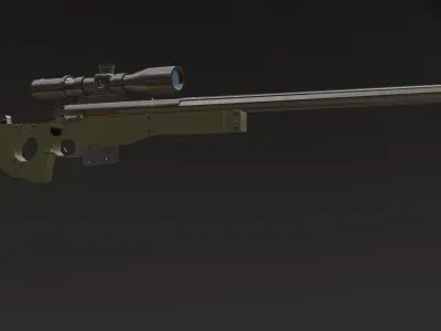 AWP Sniper Rifle game ready LowPoly Low-poly 3D model