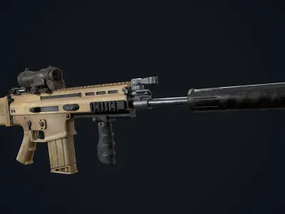 FN SCAR-L-H - EGLM Low-poly 3D model