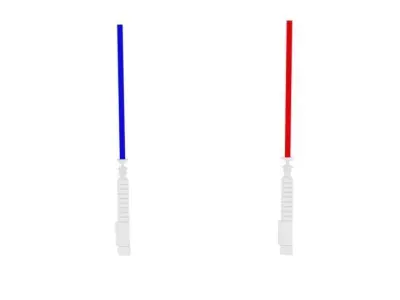 Red And Blue Lightsabers Free 3D model