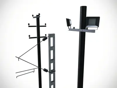 Electric poles 3D model