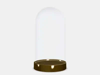 BEGAVNING Glass dome with base 3D model