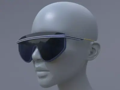 Fashion sci fi sun glasses DIOR style 3D model