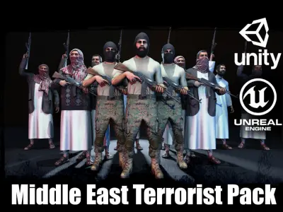 Middle East Terrorist Pack Low-poly 3D model
