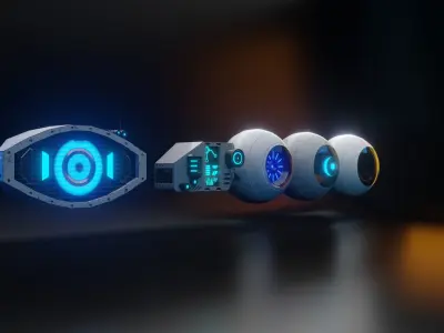 Prosthetic eyes pack 2 Low-poly 3D model