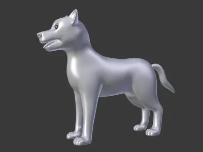 Cartoon Dog Low-poly 3D model