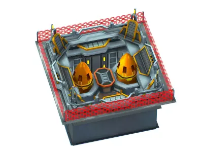 isometrical bomb torpedo launcher upgrade 02 Low-poly 3D model