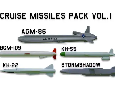 Ultimate Cruise Missiles Pack Vol 1 Low-poly 3D model