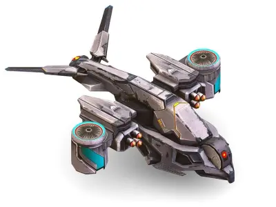 Low Poly 3d Model Flying Military Drone Low-poly 3D model