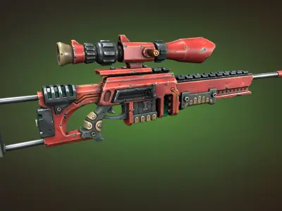 Bolter sniper rifle Low-poly 3D model