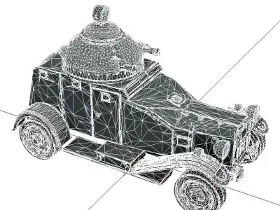 1920s Armored Vehicle Vintage Military Defense Utility 3D model