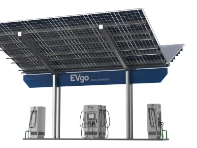 Detailed Electric Car Charger Station 3D model
