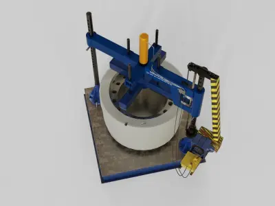 Hydraulic Press and Subsea Connector Part Low-poly 3D model