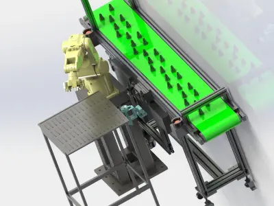 Automatic loading and unloading machine 3D model