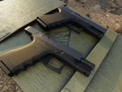 Glock 19 Low-poly 3D model