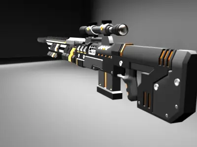 Sniper Rifle - SHARK -GAME READY Free low-poly 3D model