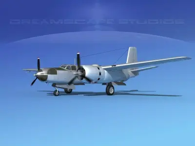Douglas A-26C Invader Bare Metal 3D model