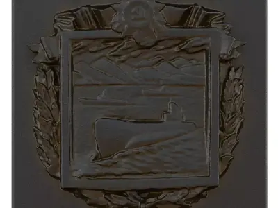 Military Submarine Metal Bas-relief 3D model