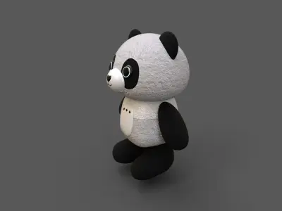 Rigged Bear toy Robotic Low-poly 3D model