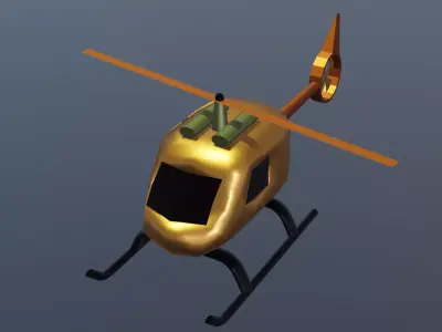 Helicopter 3D low poly model 3dhelicopter Low-poly 3D model