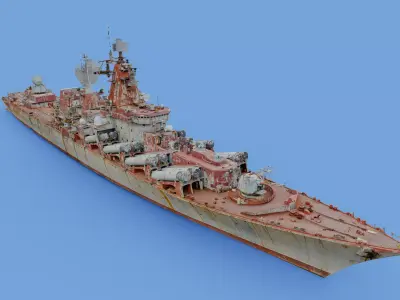 Cruiser Ukraina Ukraine - copy of Moskva Moskow ship - real scan 3D model