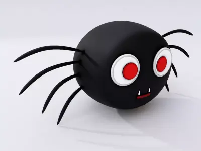 Spider low poly cartoon 3d model  3D model