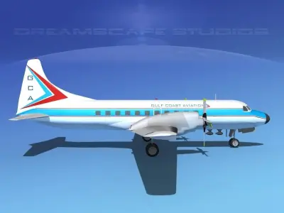 Convair CV-580 Gulf Coast Avaition 3D model