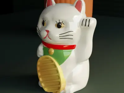 Lucky Cat Low-poly 3D model Low-poly 3D model