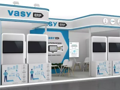 8mtr x4mtr expo stall 2side open Exhibition Stand Free low-poly 3D model