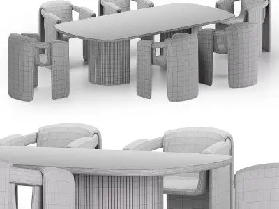 Paolo Castelli SARI chair moon table 3D model