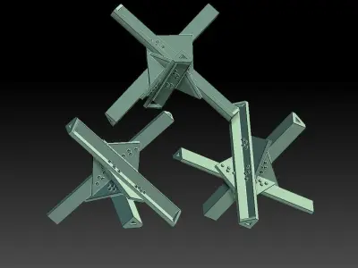 Hedgehog Anti Tank 3D print model