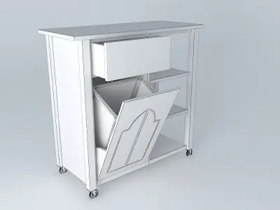 Butcher Block Basic Kitchen Cart Free 3D model
