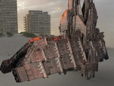 Hutt Desert Sail Barge carrier 6  3D model