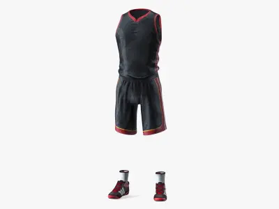 Basketball Uniform Set with Sneakers 3D model