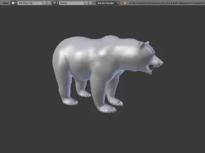 Bear Mid-Poly Free 3D model