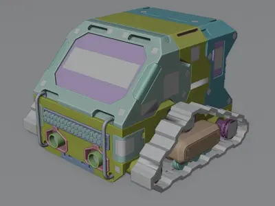 spacecraft vehicle Low-poly 3D model