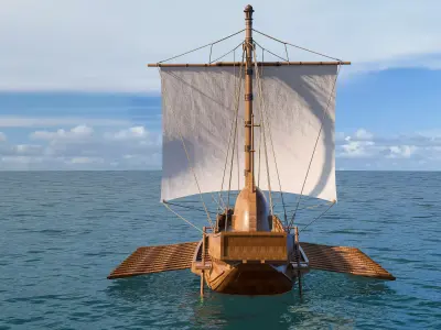 Sailboat 1 Low-poly 3D model