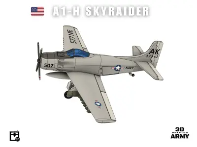 A1-H Skyraider - scale model - STL files - 3D print 3D print model