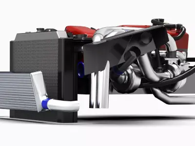 RB26DETT Greddy Engine Low-poly 3D model