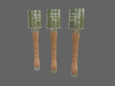 WW2 Granade constructor Low-poly 3D model