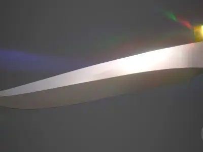 PBR-Enhanced Rustic Artisanal Knife - Old West Style Low-poly 3D model