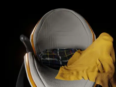 Chair 3 with blanket 3D model