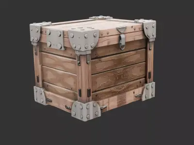 Military Ammo Crate with Locking Clips Low-poly 3D model